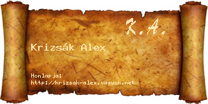 Krizsák Alex névjegykártya
