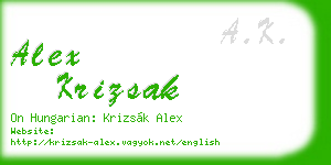 alex krizsak business card
